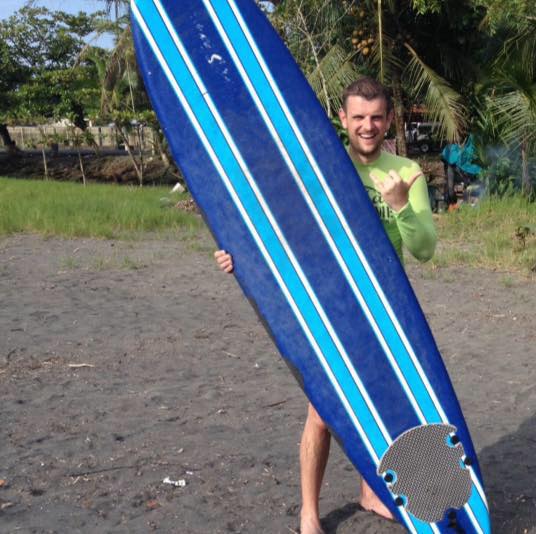 MikeW taking to the waves in Puerta Viejo de Talamanca in Costa Rica (source - Pulped Travel)
