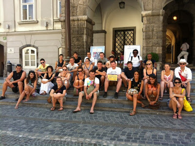 The Ljubljana Free Tour – MikeW in the middle on the front row! (source – The Ljubljana Free Tour)