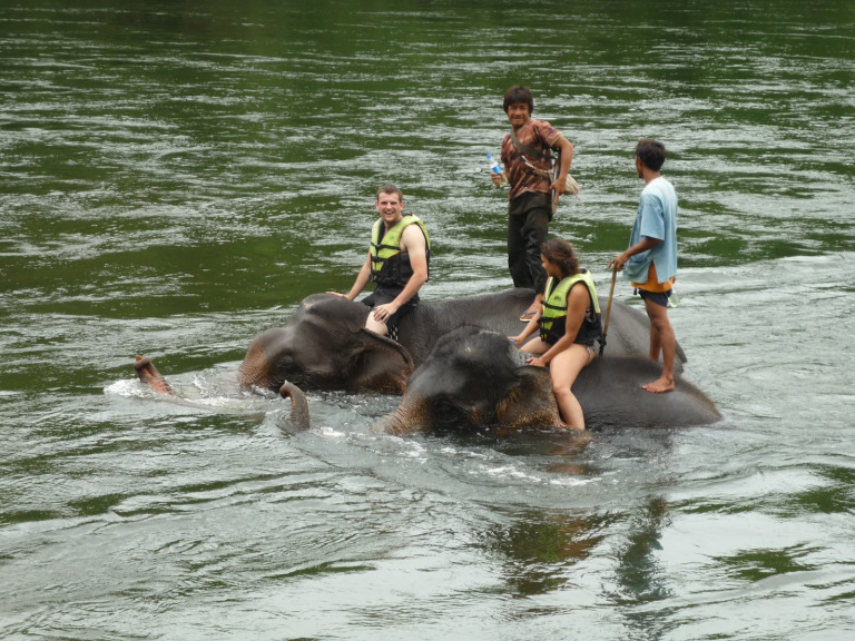 A great travel ‘investment’ – bathing elephants in Thailand! (source - Pulped Travel)
